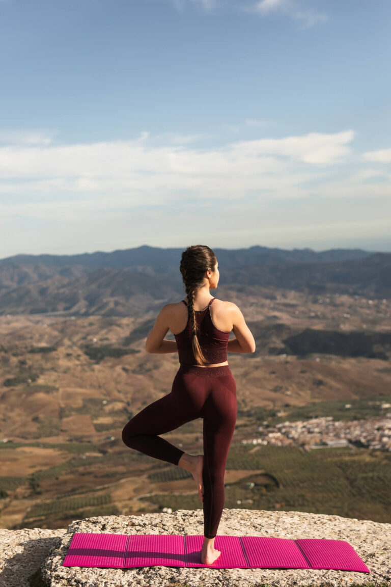 front view back pose yoga practice