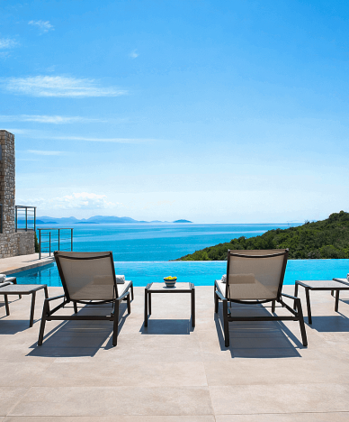 Villa Levanda Blue Mosaic Pool view